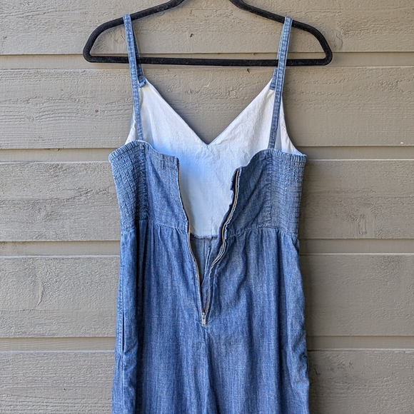 Madewell Denim Thistle Cami Jumpsuit Chambray Blue Size 4 Wide Leg - Picture 7 of 10